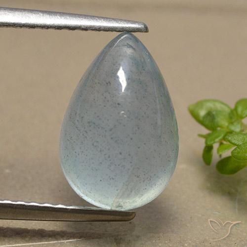 3.39ct Natürlicher Hellblau-Grün Aquamarin, Birnenform, Lichtdurchlässig