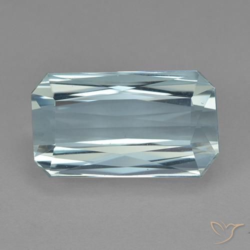 9,70 ctw natürlicher blauer Aquamarin, Smaragdschliff, VVS