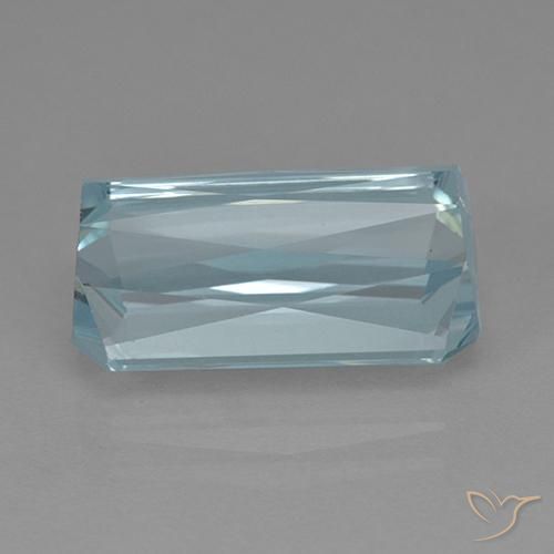 9,70 ctw natürlicher blauer Aquamarin, Smaragdschliff, VVS