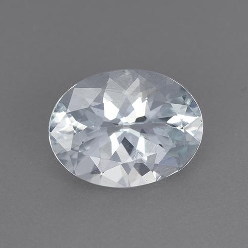 1,33 ctw natürlicher weißer Aquamarin, Oval Schliff, VVS