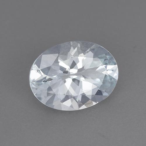1,33 ctw natürlicher weißer Aquamarin, Oval Schliff, VVS