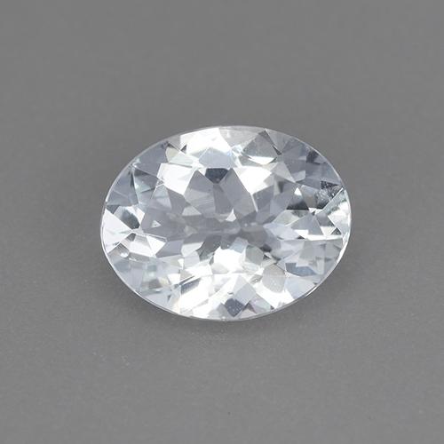 1,39 ctw natürlicher weißer Aquamarin, Oval Schliff, VVS
