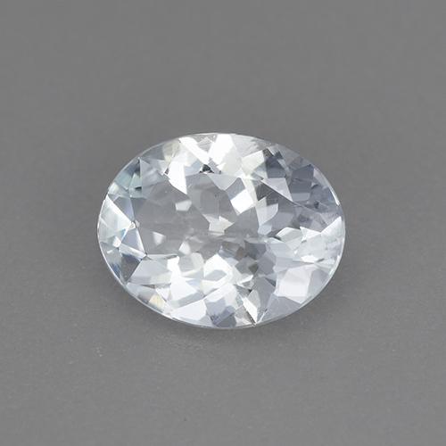 1,39 ctw natürlicher weißer Aquamarin, Oval Schliff, VVS