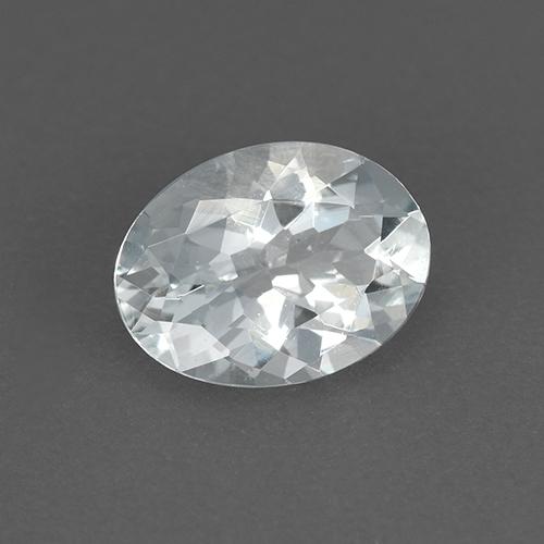 0,90 ctw natürlicher weißer Aquamarin, Oval Schliff, VVS