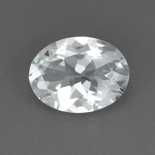 0,88 ctw natürlicher weißer Aquamarin, Oval Schliff, VVS