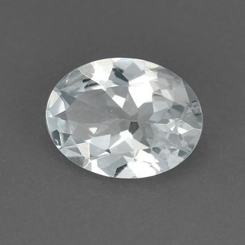 0,88 ctw natürlicher weißer Aquamarin, Oval Schliff, VVS
