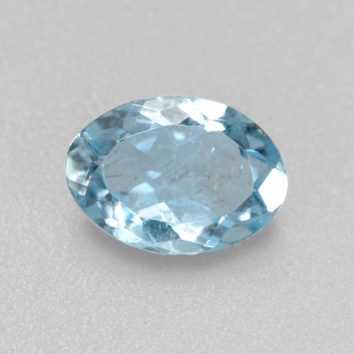 0,65 ctw natürlicher blauer Aquamarin, Oval Schliff, VS-SI