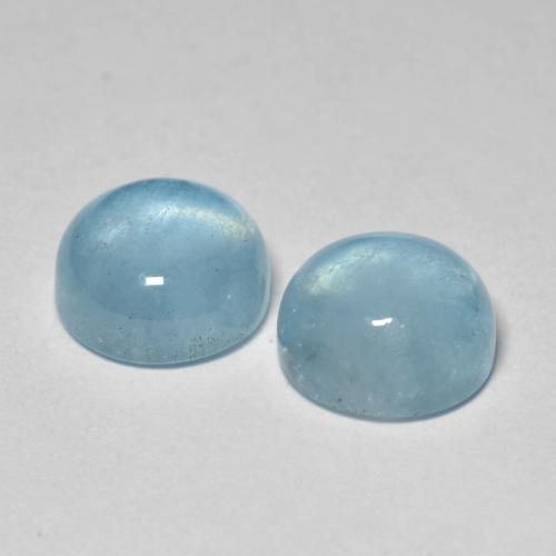 4,85 ct natürliche blauer Aquamarin-Edelsteine, Rundschliff, Lichtdurchlässig