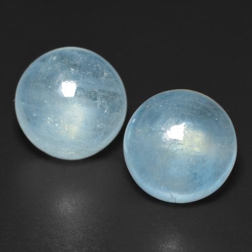 9,05 ct natürliche türkiser Aquamarin-Edelsteine, Rundschliff, Transparent