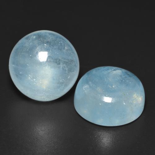 9,05 ct natürliche türkiser Aquamarin-Edelsteine, Rundschliff, Transparent