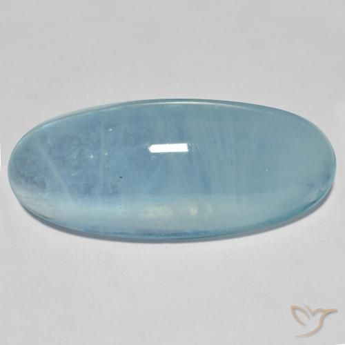 31.34ct Natürlicher hellblau-grün Aquamarin, Oval, Transparent