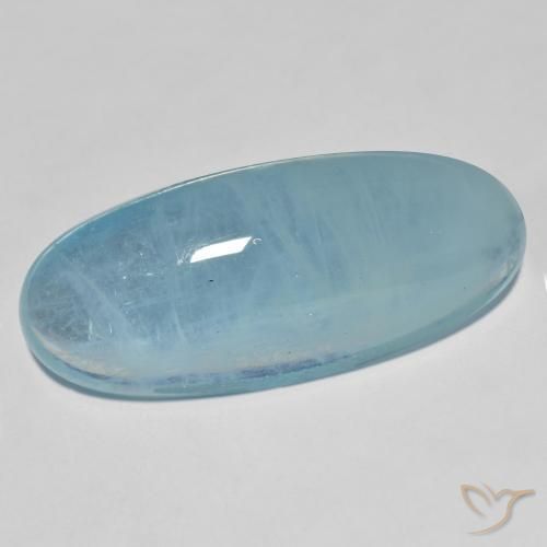 9,17 ctw natürlicher hellblau-grün Aquamarin, Oval, Transparent