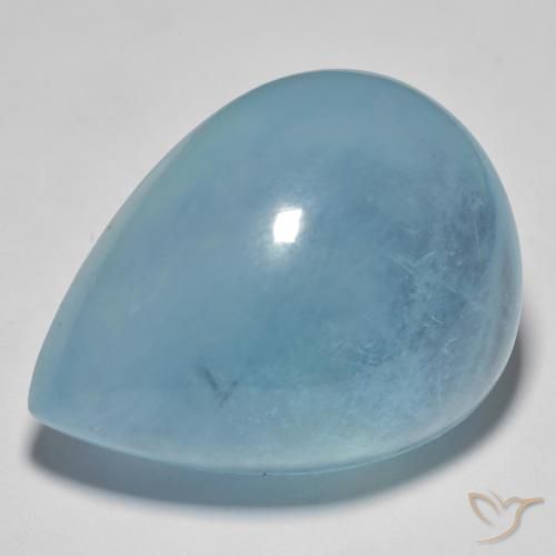 49.00ct Natürlicher Hellblau Aquamarin, Birnenform, Transparent