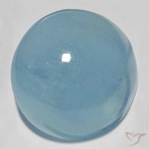 31.66ct Natürlicher hellblau-grün Aquamarin, Runden, Transparent