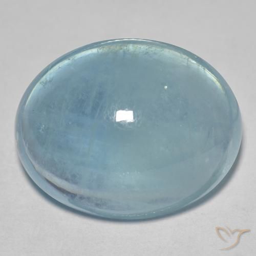 31.95ct Natürlicher hellblau-grün Aquamarin, Oval, Transparent