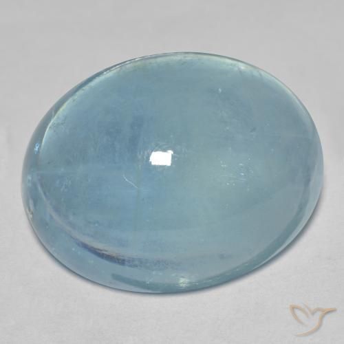 9,17 ctw natürlicher hellblau-grün Aquamarin, Oval, Transparent