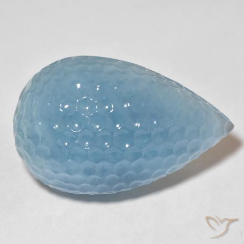 9,17 ctw natürlicher Wasserblau Aquamarin, Birnenform, Lichtdurchlässig