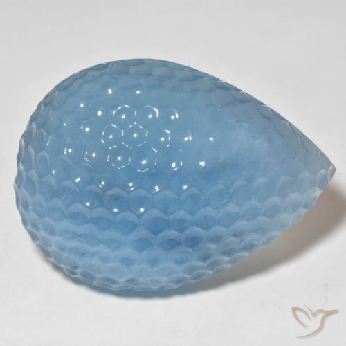 9,17 ctw natürlicher Swiss Blue Aquamarin, Birnenform, Lichtdurchlässig