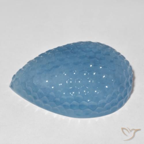 9,17 ctw natürlicher Swiss Blue Aquamarin, Birnenform, Lichtdurchlässig