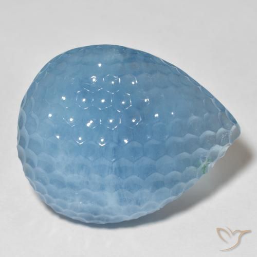 9,17 ctw natürlicher Tiefes Maya-Blau Aquamarin, Birnenform, Lichtdurchlässig