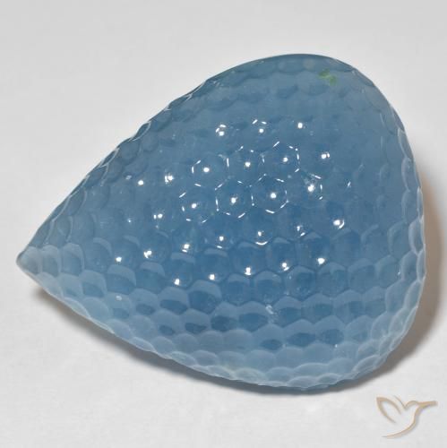 97.31ct Natürlicher Maya Blau Aquamarin, Birnenform, Lichtdurchlässig