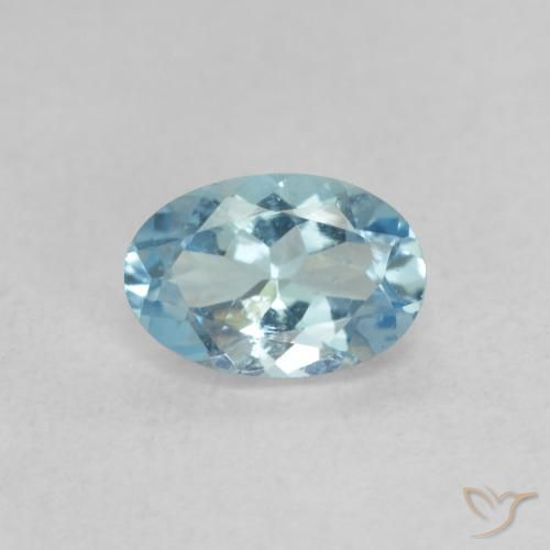 0.44ct Natürlicher Helles Aquablau Aquamarin, Oval, VS