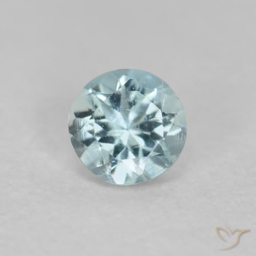 0.17ct Natürlicher Hellblau-Grün Aquamarin, Runden, VS