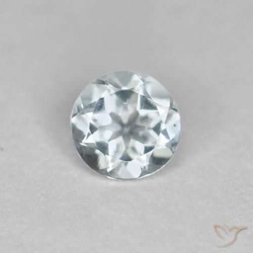 0.35ct Natürlicher Hellgrünliches Blau Aquamarin, Runden, VVS-VS