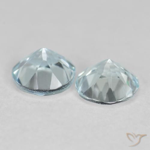 0.78 ct natürliche blassblau Aquamarin-Edelsteine, Runden, VVS-VS