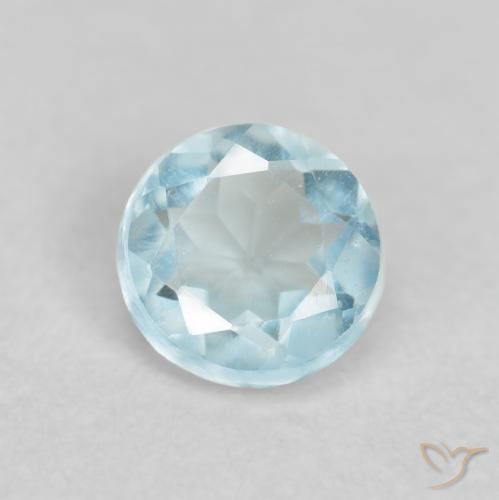 0.26ct Natürlicher Baby blau Aquamarin, Runden, VVS