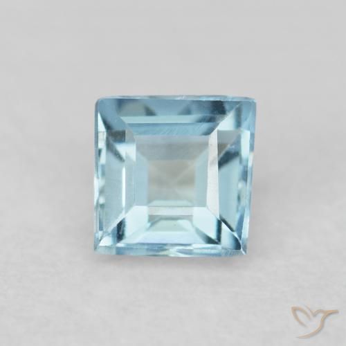 0.16ct Natürlicher Helles Aquablau Aquamarin, Quadrat, VVS-VS