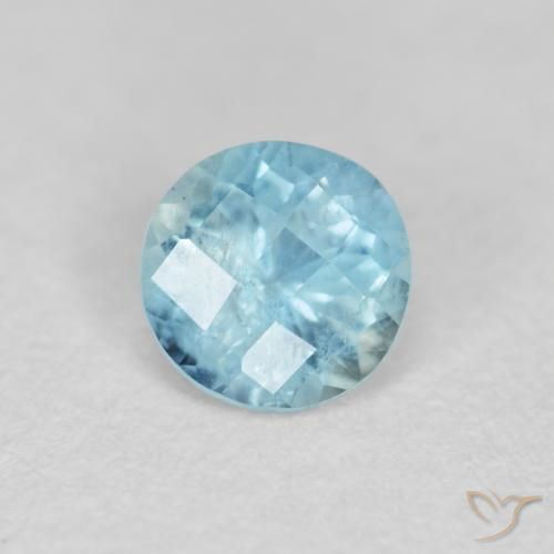 0.34ct Natürlicher Mittelblau Aquamarin, Runden, VS-SI