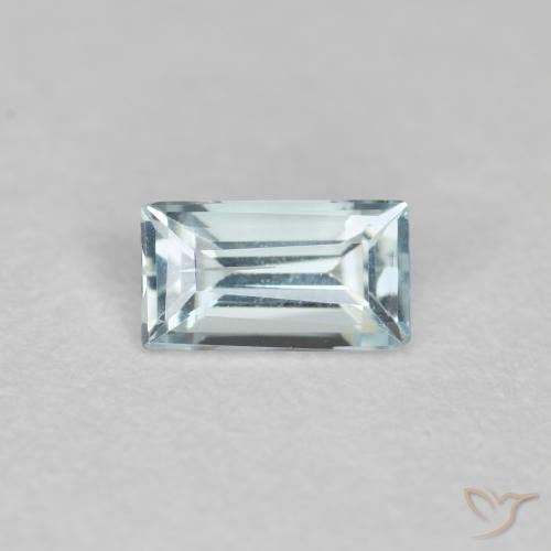 0.29ct Natürlicher Hellgrünliches Blau Aquamarin, Baguette, VS-SI