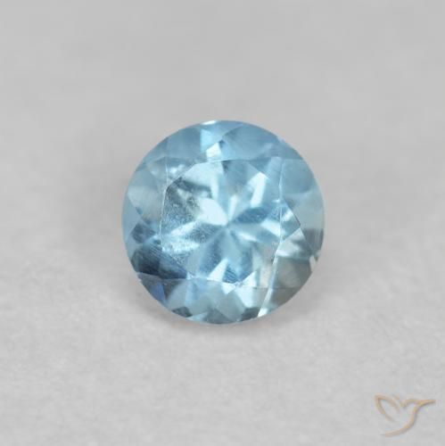 0.20ct Natürlicher Swiss Blue Aquamarin, Runden, VS-SI