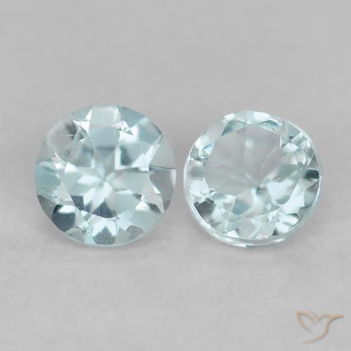 0.17ctw Natürlicher hellblau Aquamarin, Runden, VS
