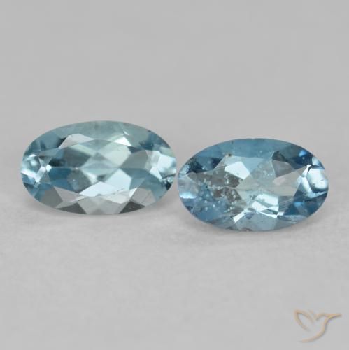 0.49ctw Natürlicher blassblau Aquamarin, Oval, VS