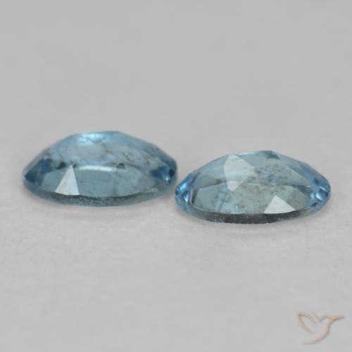 0.44 ct natürliche Intensives Silber Aqua-Blau Aquamarin-Edelsteine, Oval Schliff, VS