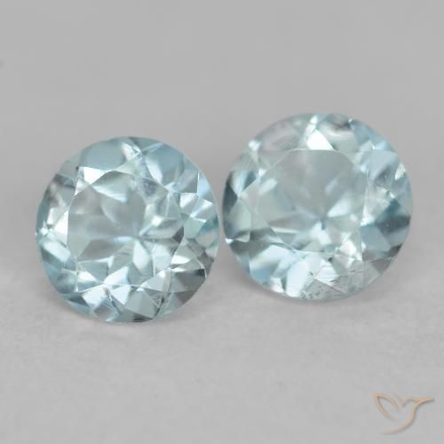 0.48 ct natürliche Helles Aquablau Aquamarin-Edelsteine, Runden, VS