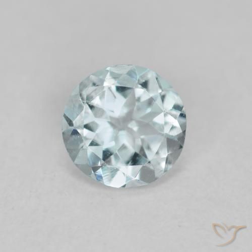 0.36ct Natürlicher Helles Aquablau Aquamarin, Runden, VVS-VS