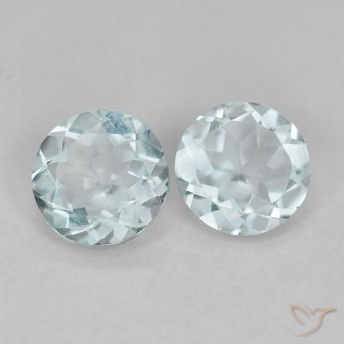 0.71 ct natürliche blassblau Aquamarin-Edelsteine, Runden, VS