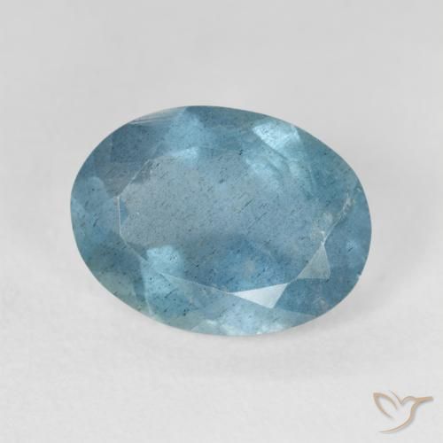 4.03ct Natürlicher Hellgrünliches Blau Aquamarin, Oval, VS-SI