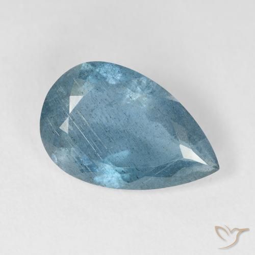5,21 ctw natürlicher blauer Aquamarin, Birnenform, VS-SI