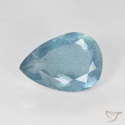3.48ct Natürlicher Hellgrünliches Blau Aquamarin, Birnenform, VS-SI