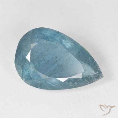 9,17 ctw natürlicher Light Bluish Turquoise Aquamarin, Birnenform, VS-SI
