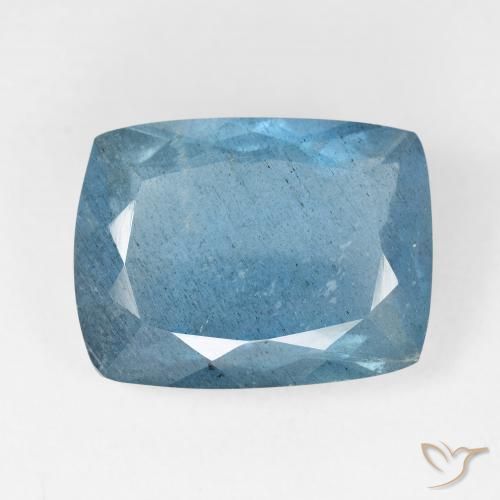 14.22ct Natürlicher Intensives Silber Aqua-Blau Aquamarin, Kissen, VS-SI