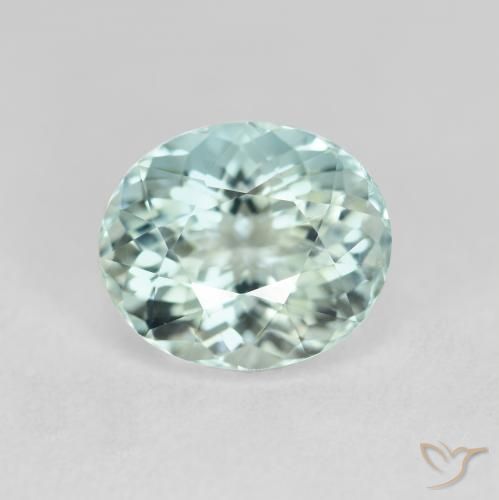 2.03ct Natürlicher Sehr helles Blaugrün Aquamarin, Oval, VVS-VS