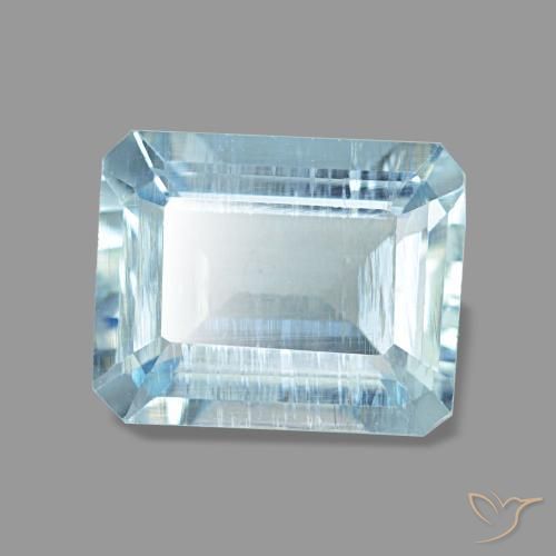1,97 ctw natürlicher blauer Aquamarin, Smaragdschliff, VS