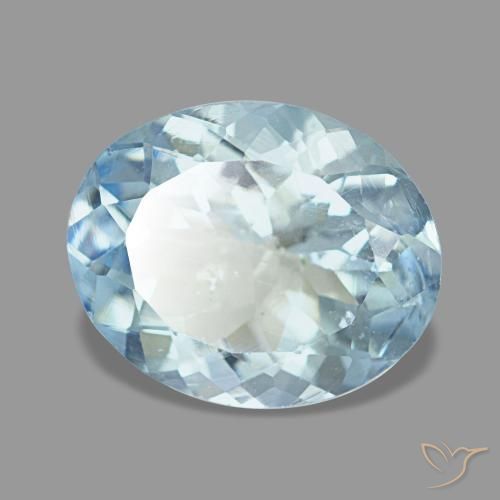 2,72 ctw natürlicher blauer Aquamarin, Oval Schliff, VS