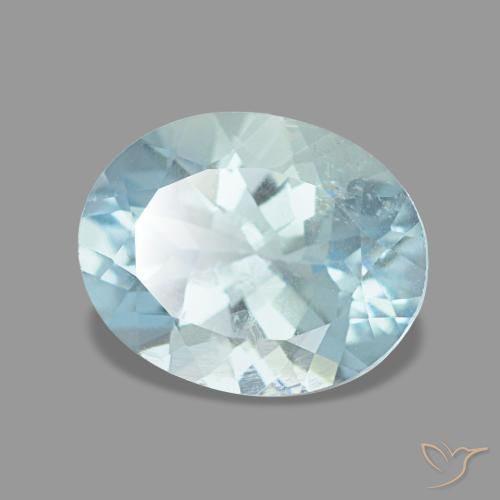 1,85 ctw natürlicher blauer Aquamarin, Oval Schliff, VS