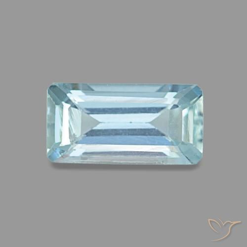 0,84 ctw natürlicher blauer Aquamarin, Smaragdschliff, VS